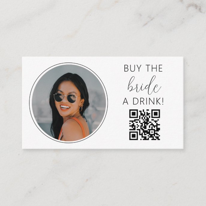 Buy the Bride a Drink QR Code Enclosure Card