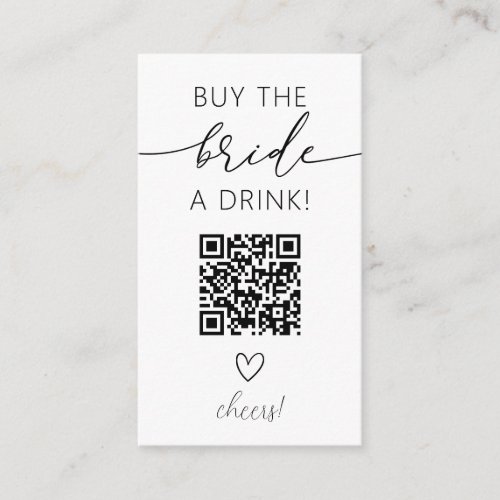 Buy the Bride a Drink QR Code Enclosure Card
