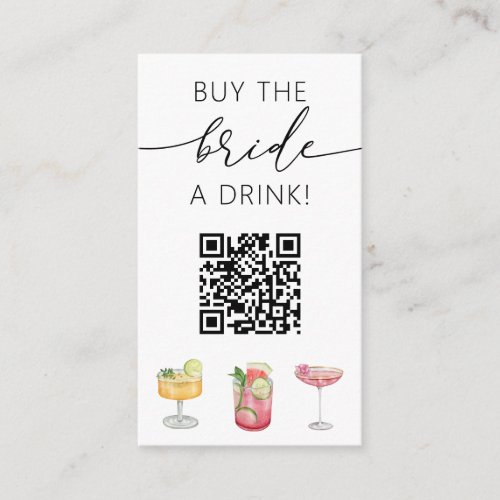 Buy the Bride a Drink QR Code Enclosure Card