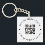 Buy The Bride A Drink QR Code Keychain<br><div class="desc">Let everyone know they can buy the bride a drink with this QR code!</div>