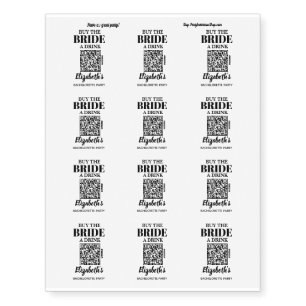 Buy the Bride A Drink QR Code Temporary Tattoos