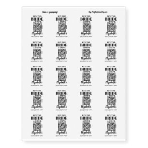 Buy the Bride A Drink QR Code Temporary Tattoos