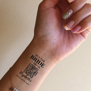 Buy the Bride A Drink QR Code Temporary Tattoos