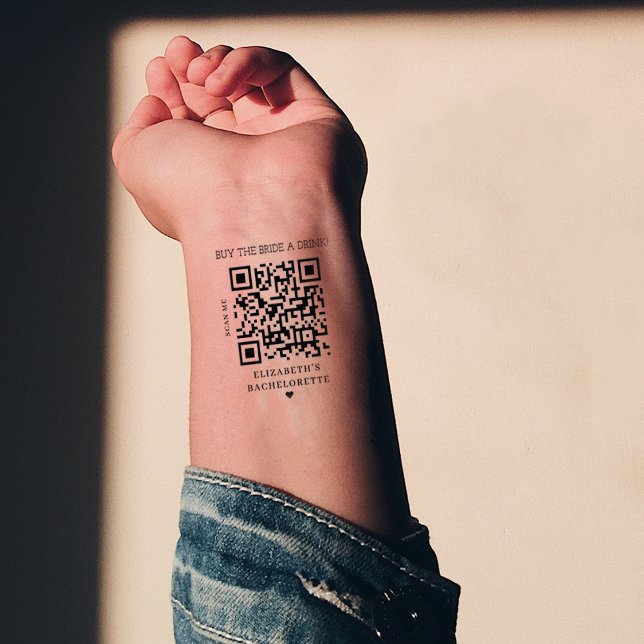 Buy The Bride A Drink QR Code Temporary Tattoos (Creator Uploaded)