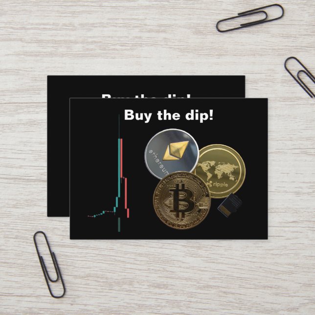 Buy the dip! business card (Front/Back In Situ)