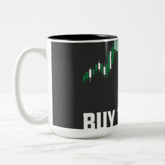 Buy the Dip — Crypto & Stock Trader Edition Two-Tone Coffee Mug