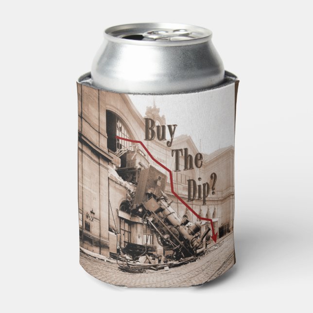 Buy The Dip Stock Market Humor Can Cooler (Can Front)