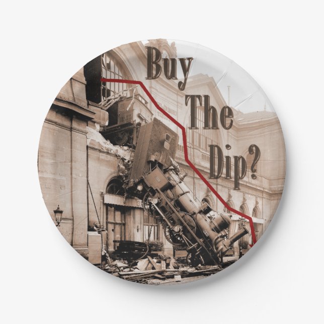Buy The Dip Stock Market Humor Paper Plates (Front)