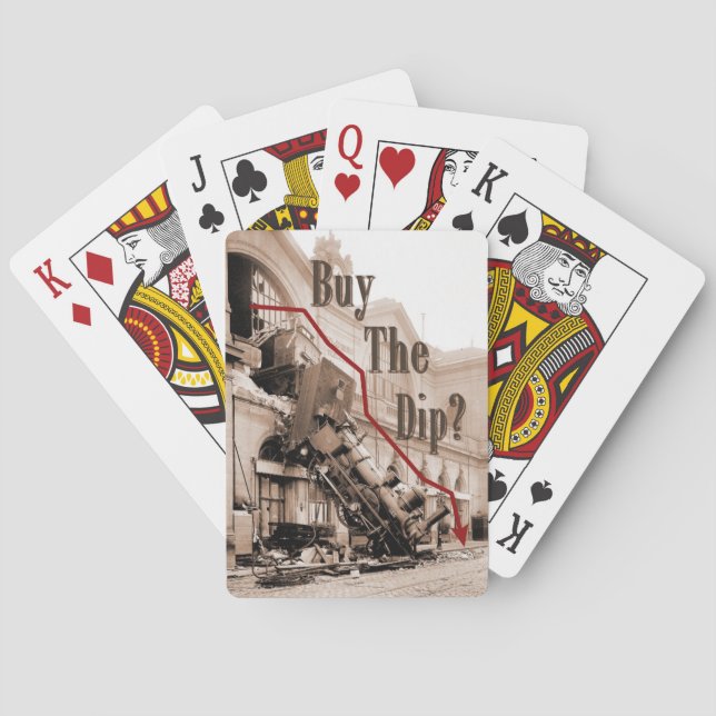 Buy The Dip Stock Market Humor Poker Cards (Back)