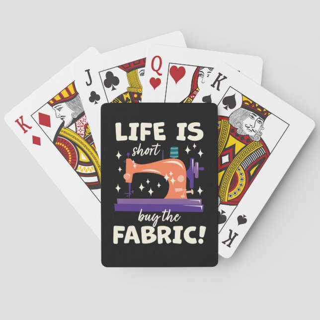 Buy the fabric, gift hobby sewing, seamstress poker cards (Back)
