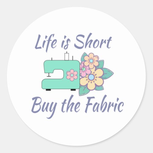 Buy the Fabric sewing quilting crafts Classic Round Sticker