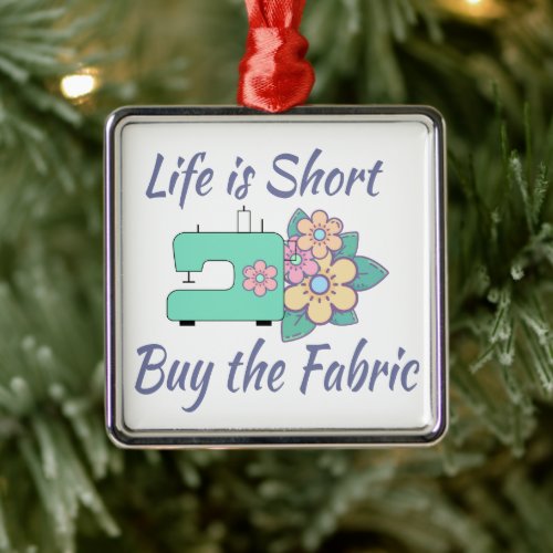 Buy the Fabric sewing quilting crafts Metal Ornament