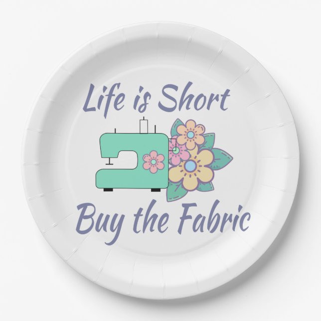 Buy the Fabric, sewing, quilting, crafts Paper Plates (Front)