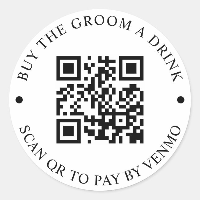 Buy The Groom A Drink QR Code Button Classic Round Sticker (Front)