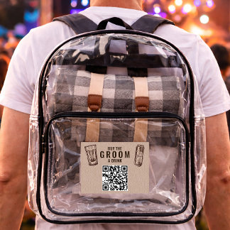 Buy the Groom a Drink QR Code Clear Backpack