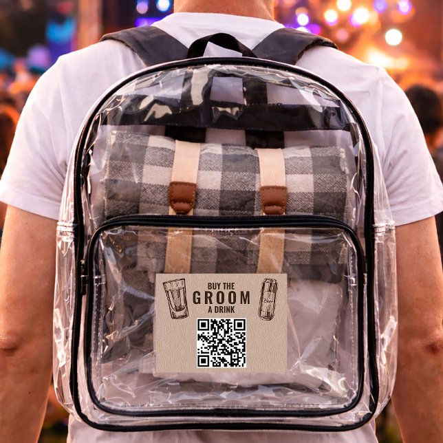 Buy the Groom a Drink QR Code Clear Backpack (Buy the Groom a Drink QR Code Clear Backpack)