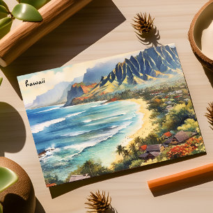 buy travel vintage map Hawaii Postcards