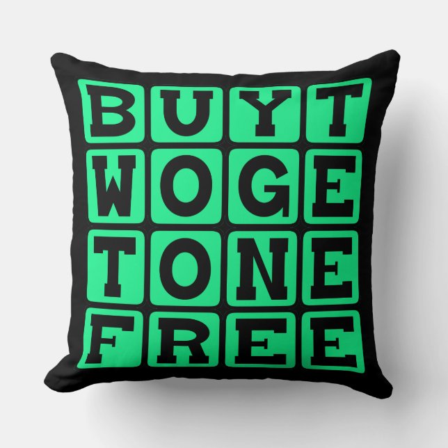 Buy Two Get One Free, Pregnant With Triplets Throw Pillow (Front)