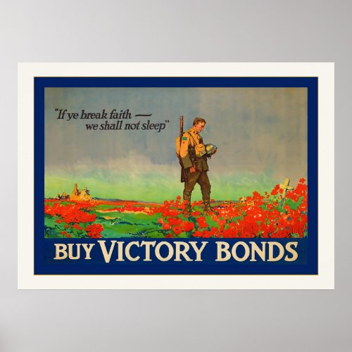 Buy Victory Bonds  Vintage World War 1 Poster