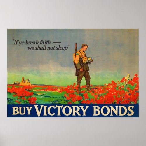 Buy Victory Bonds  Vintage World War 1 Poster