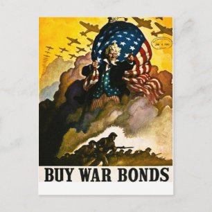 Buy War Bonds - Vintage World War II Postcard