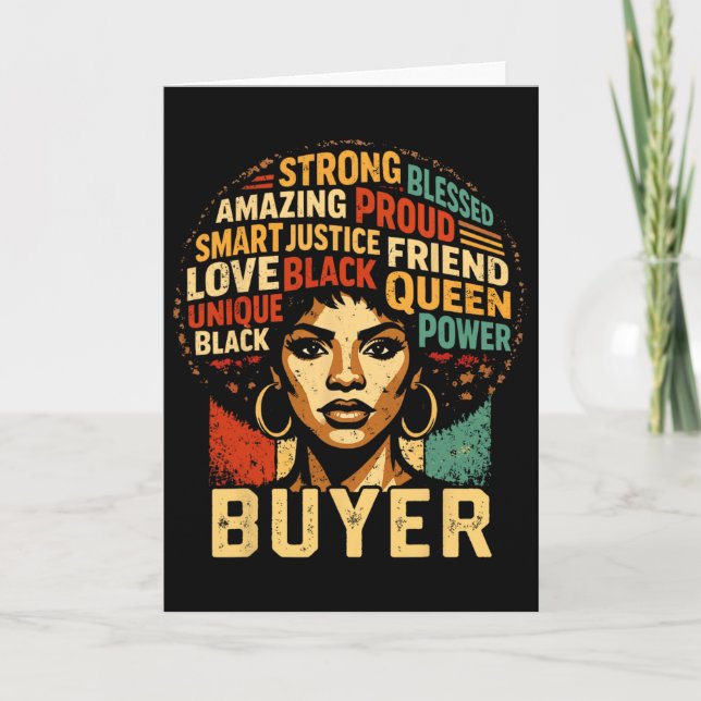 Buyer Black History Month Powerful Black Pride Art Card (Front)