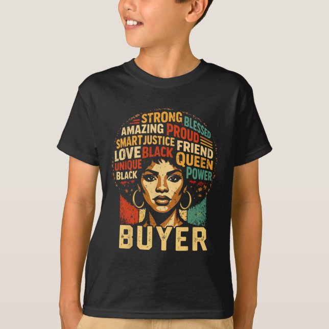 Buyer Black History Month Powerful Black Pride Art T-Shirt (Front)