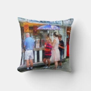Buying Ice Cream at the Fair Throw Pillow