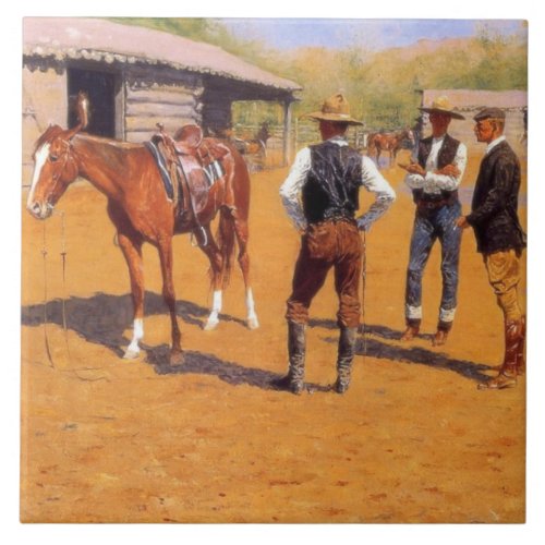 Buying Polo Ponies in the American Old West  Ceramic Tile