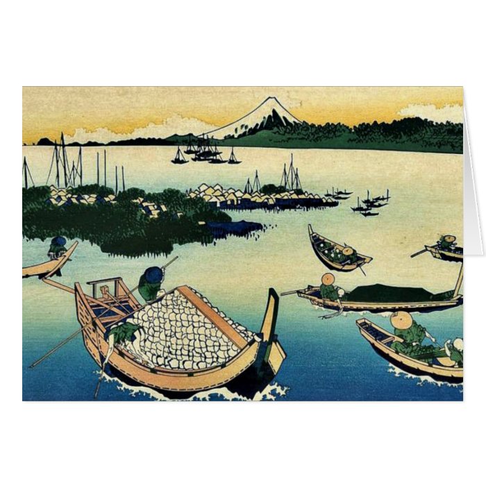 Buyo tsukuda jima by Katsushika, Hokusai Ukiyoe Cards