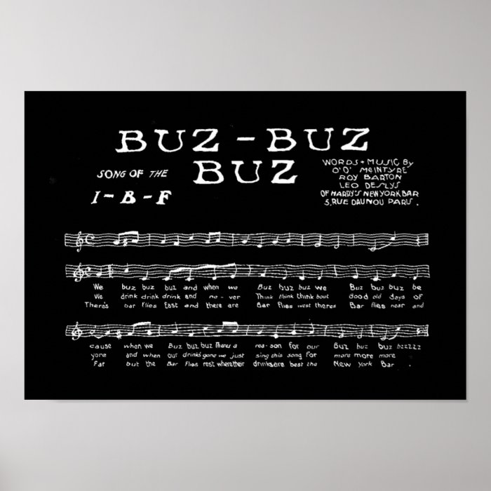 BUZ BUZ Song of the IBF ~ International Bar Flies Poster