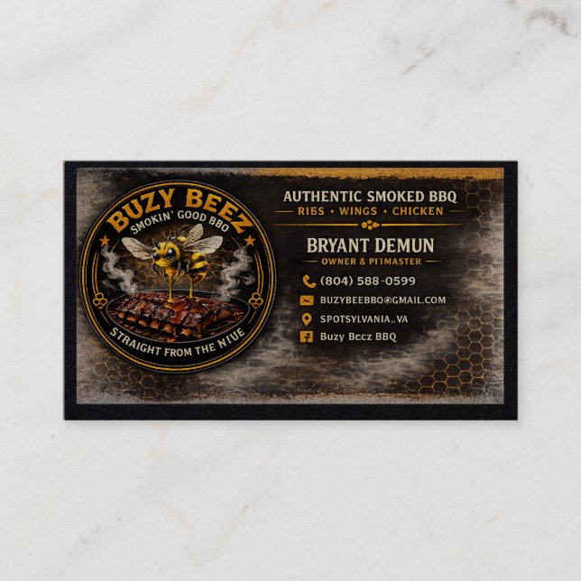 Buzy Bee BBQ Business Card (Front)