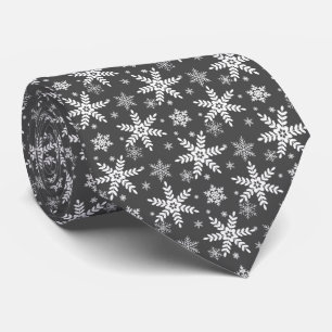 buzy pattern of flakes grey neck tie