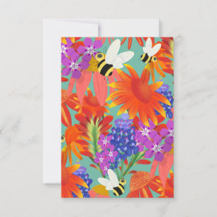 Buzz Among Blooms - Thank You Card