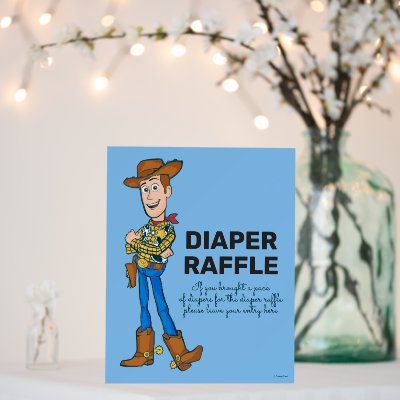 Buzz and Woody Baby Shower Diaper Raffle Foam Board