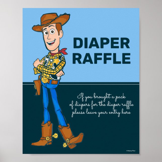 Buzz and Woody Baby Shower Diaper Raffle Poster (Front)
