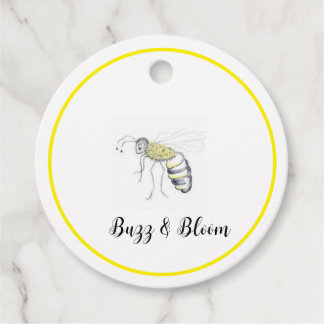 Buzz & Bloom Gift Tags - hand drawn bee design
