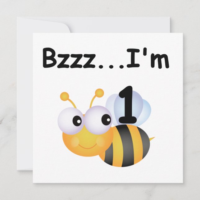 Buzz Bumblebee 1st Birthday T-shirts and Gifts Invitation (Front)