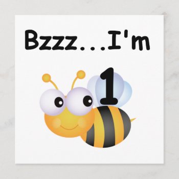 Buzz Bumblebee 1st Birthday T-shirts And Gifts Invitation by kids_birthdays at Zazzle