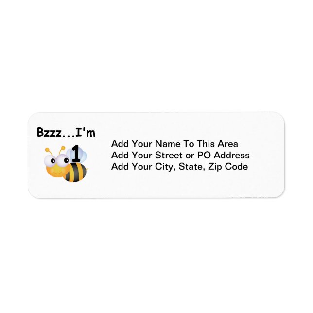 Buzz Bumblebee 1st Birthday T-shirts and Gifts Label (Front)