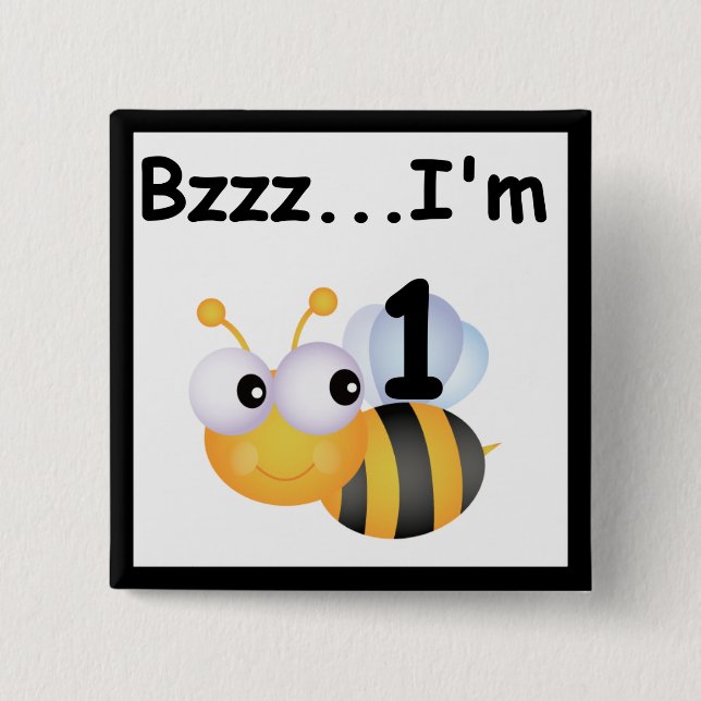 Buzz Bumblebee 1st Birthday T-shirts and Gifts Pinback Button (Front)