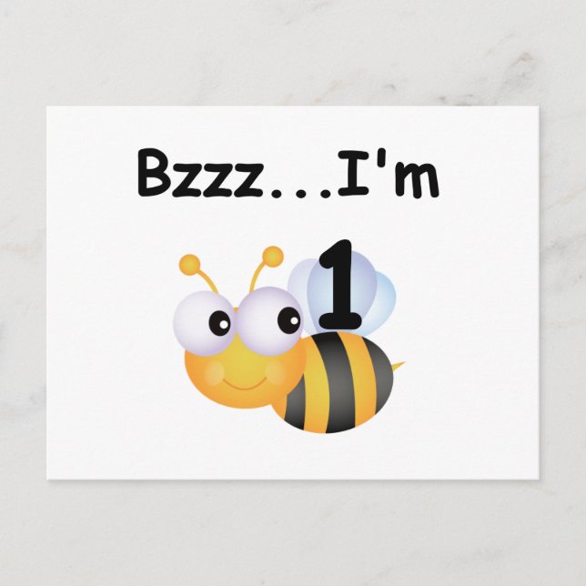 Buzz Bumblebee 1st Birthday T-shirts and Gifts Postcard (Front)