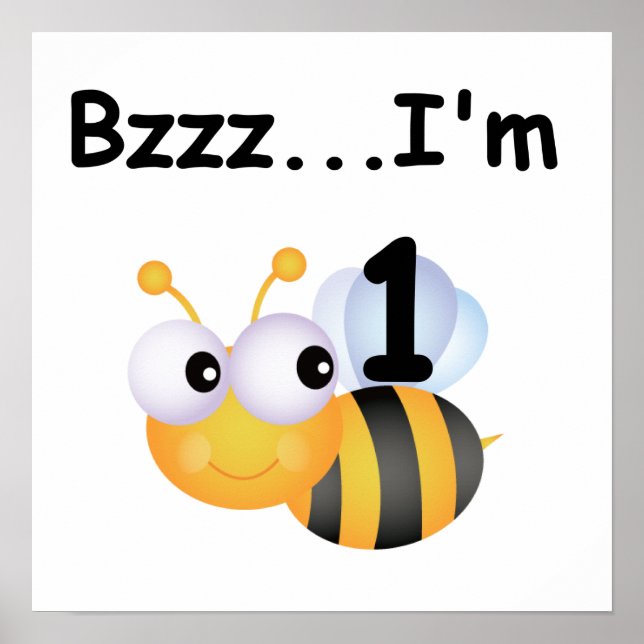 Buzz Bumblebee 1st Birthday T-shirts and Gifts Poster (Front)