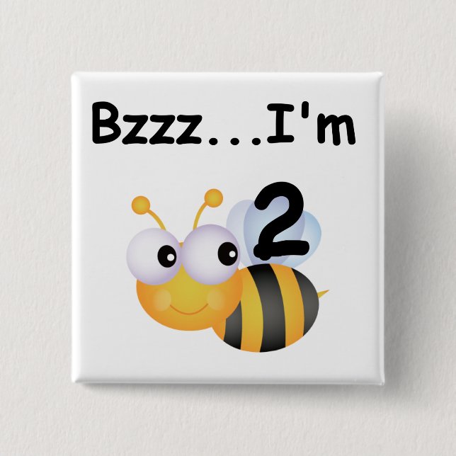 Buzz Bumblebee 2nd Birthday T-shirts and Gifts Button (Front)