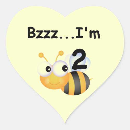 Buzz Bumblebee 2nd Birthday T_shirts and Gifts Heart Sticker