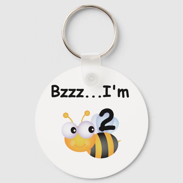 Buzz Bumblebee 2nd Birthday T-shirts and Gifts Keychain (Front)