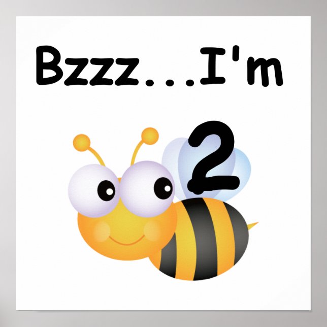 Buzz Bumblebee 2nd Birthday T-shirts and Gifts Poster (Front)