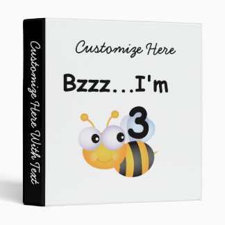 Buzz Bumblebee 3rd Birthday T-shirts and Gifts 3 Ring Binder