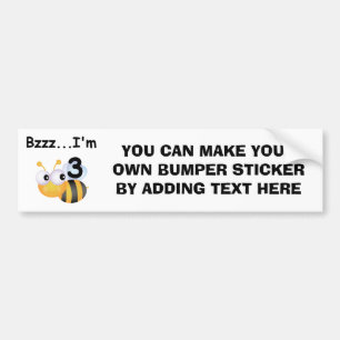 Buzz Bumblebee 3rd Birthday T-shirts and Gifts Bumper Sticker