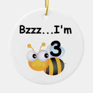 Buzz Bumblebee 3rd Birthday T-shirts and Gifts Ceramic Ornament